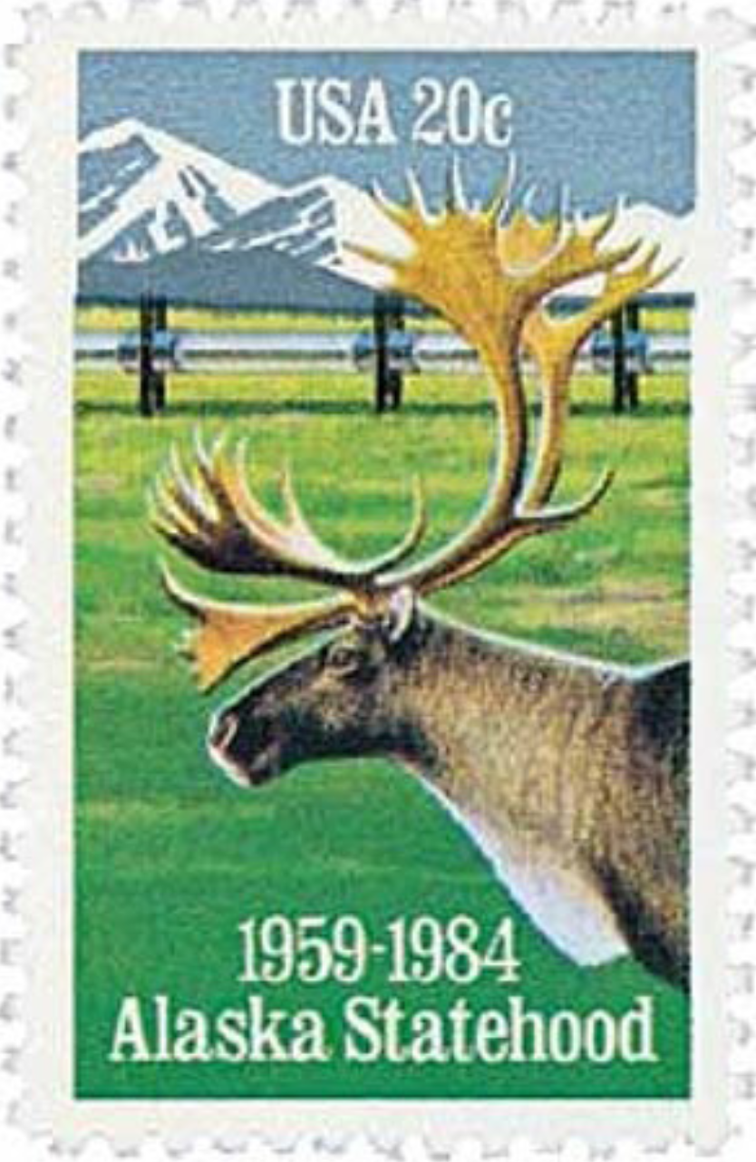 Figure 3: 25th Anniversary Alaskan Statehood Stamp. Source: United States Postal Service, 1984.