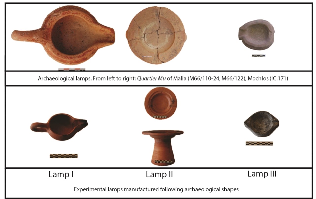 Figure 5: Archaeological and experimental lamps.